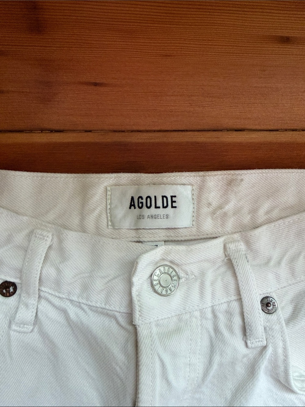 Agolde 90s Pinch Waist Straight Jeans Size 27 in Creamy White - Picture 2 of 7
